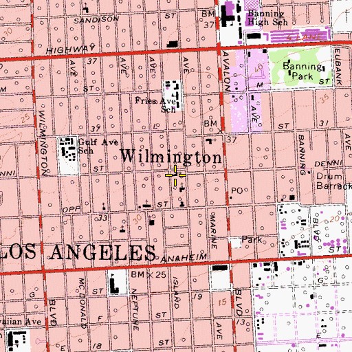 Topographic Map of Reorganized Church of Jesus Christ of Latter Day Saints, CA