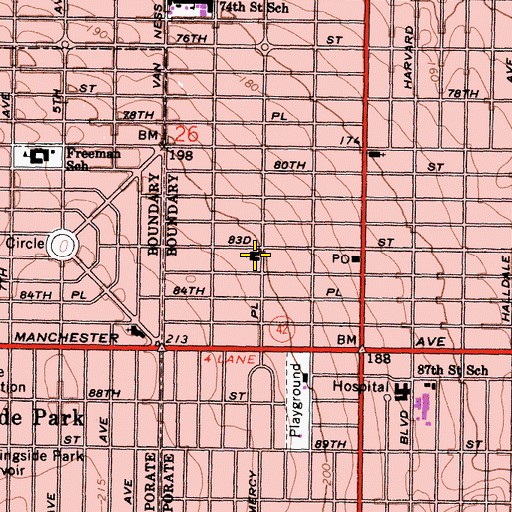 Topographic Map of Saint Marks United Methodist Church, CA