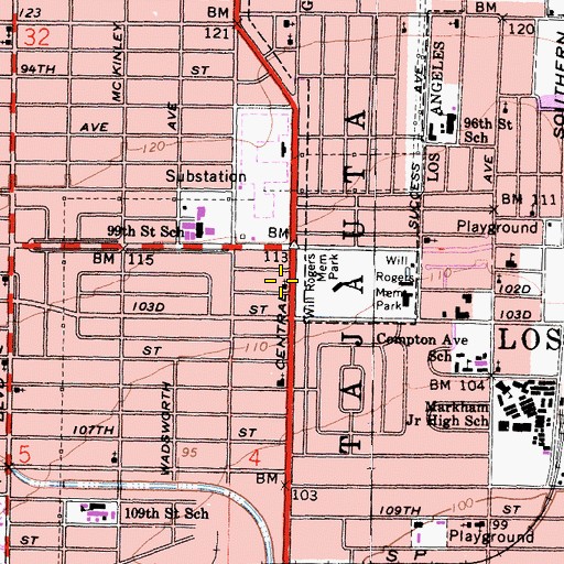 Topographic Map of Hays Tabernacle Christian Methodist Episcopal Church, CA