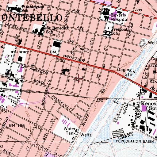 Topographic Map of Iglesia Methodista Libre, CA