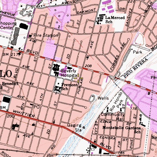 Topographic Map of Kingdom Hall of Jehovahs Witnesses, CA