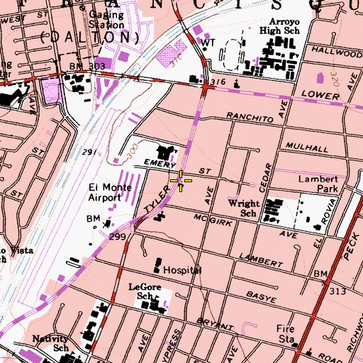 Topographic Map of Santa Anita Christian Academy, CA