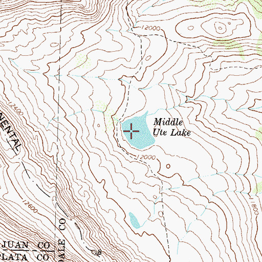 Topographic Map of Middle Ute Lake, CO