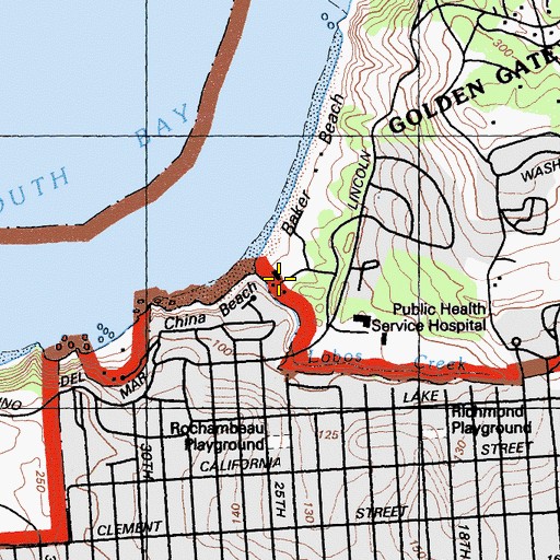 Topographic Map of Lobos Creek Water Treatment Plant, CA