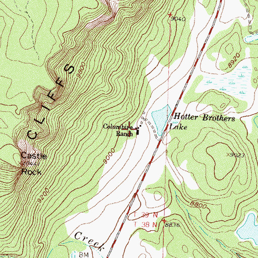 Topographic Map of Columbine Ranch, CO