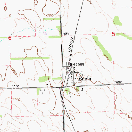 Topographic Map of Enola, NE