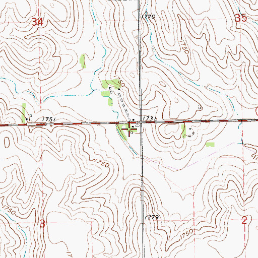Topographic Map of Kalamazoo, NE