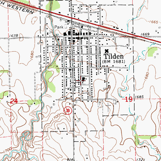 Topographic Map of Elkhorn Valley Schools, NE