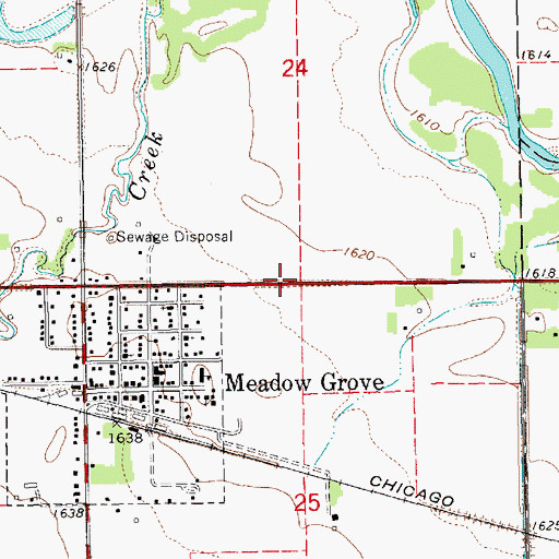Topographic Map of Meadow Grove Historical Marker, NE