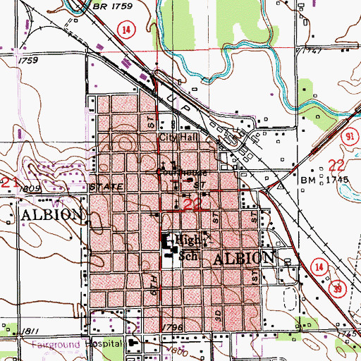 Topographic Map of Boone County Sheriff's Office, NE