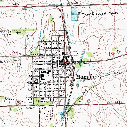 Topographic Map of Humphrey Medical Clinic, NE