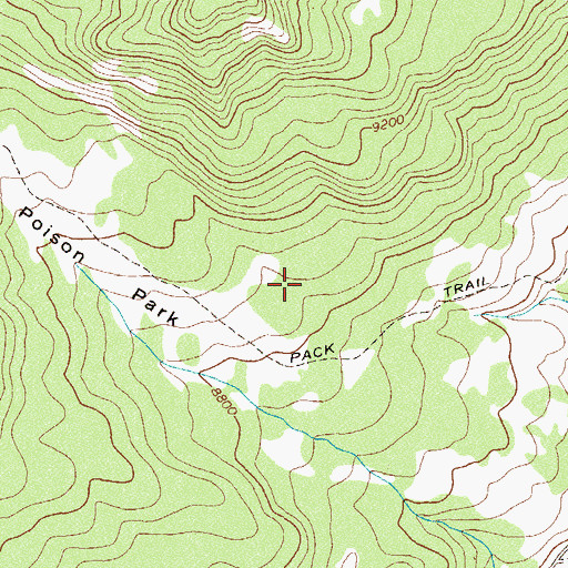 Topographic Map of Poison Park, CO