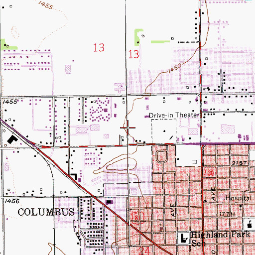 Topographic Map of Dialysis Center of Columbus, NE