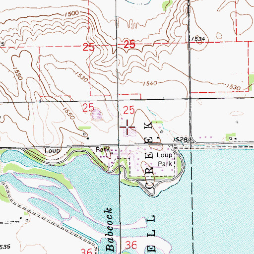 Topographic Map of Lakeview High School, NE