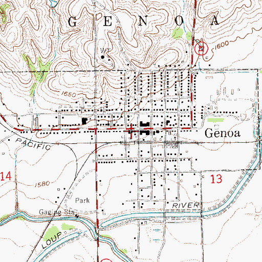 Topographic Map of Genoa Post Office, NE