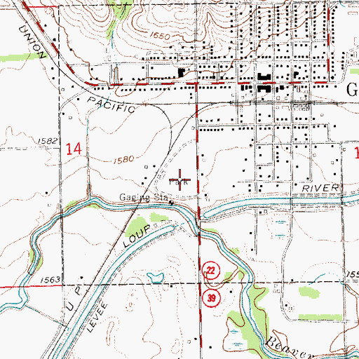 Topographic Map of Pawnee Historical Marker, NE