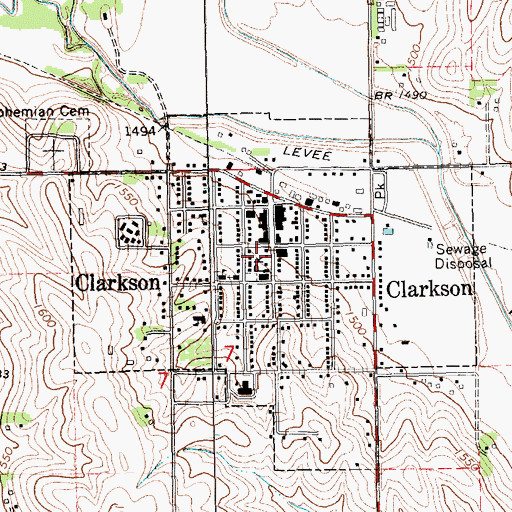 Topographic Map of Memorial Park, NE