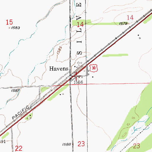 Topographic Map of Havens Post Office (historical), NE