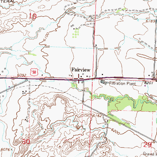 Topographic Map of Fairview, CO