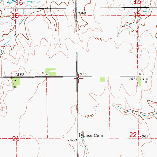 Topographic Map of Township of Scovill, NE