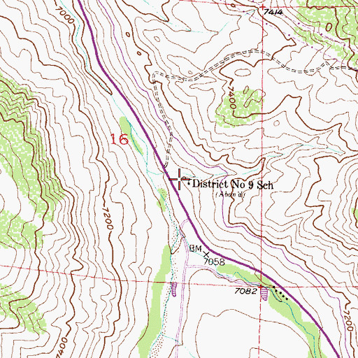Topographic Map of District Number 9 School, CO