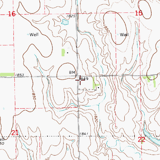 Topographic Map of Township of Monroe, NE
