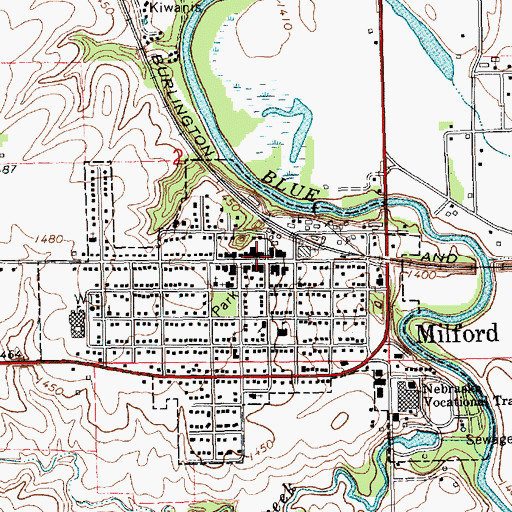 Topographic Map of Countryside Co-op Elevator, NE