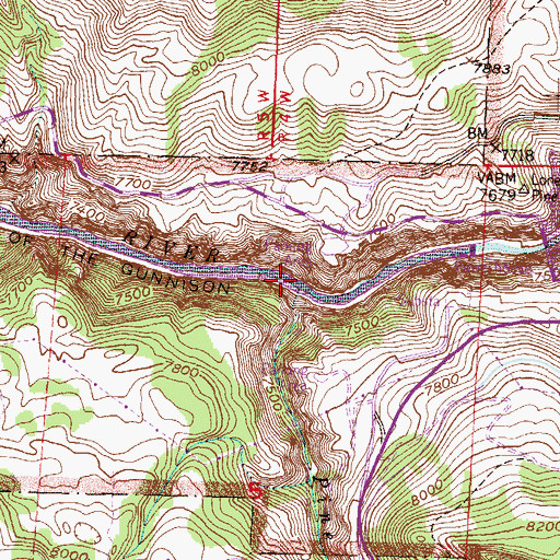 Topographic Map of Pine Creek, CO