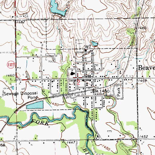 Topographic Map of Beaver Crossing Community Library, NE