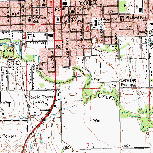 Topographic Map of Beaver Creek Ball Diamond, NE