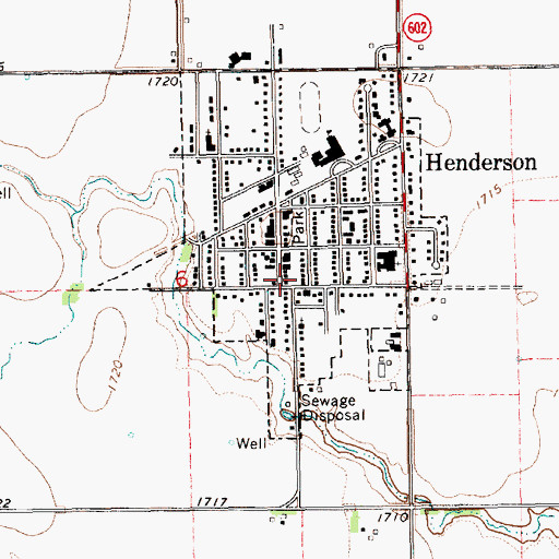 Topographic Map of Henderson Rural Fire and Rescue, NE