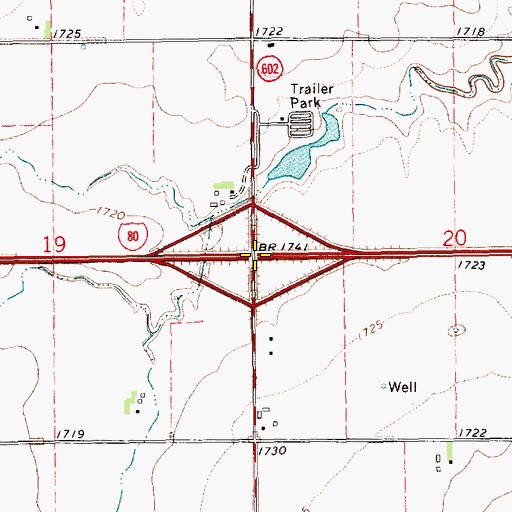 Topographic Map of Interchange 342, NE