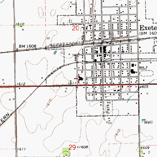 Topographic Map of Exeter Medical Clinic, NE
