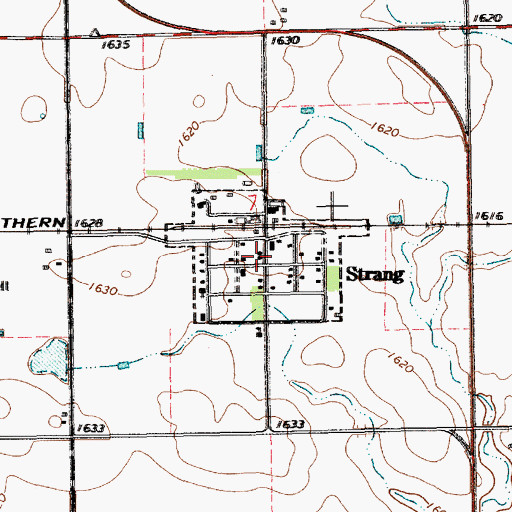 Topographic Map of Strang Post Office, NE