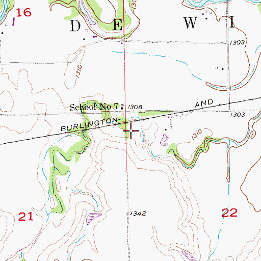 Topographic Map of Township of De Witt, NE