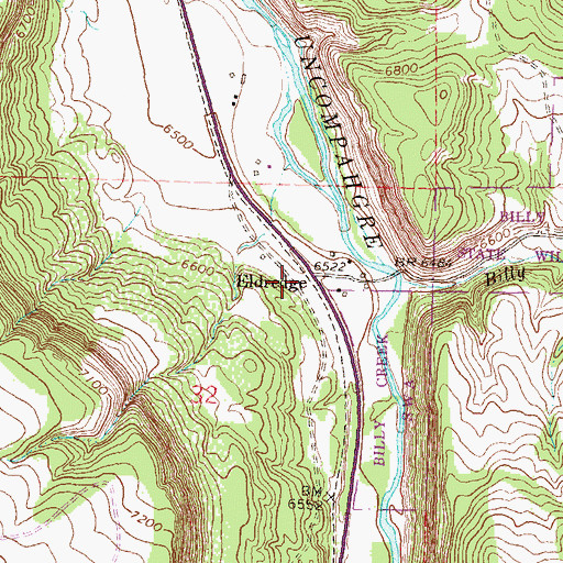 Topographic Map of Eldredge, CO