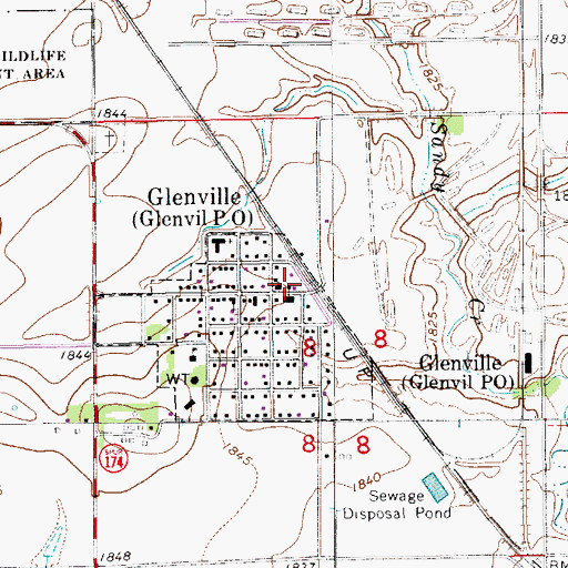 Topographic Map of Glenvil Volunteer Fire Department, NE