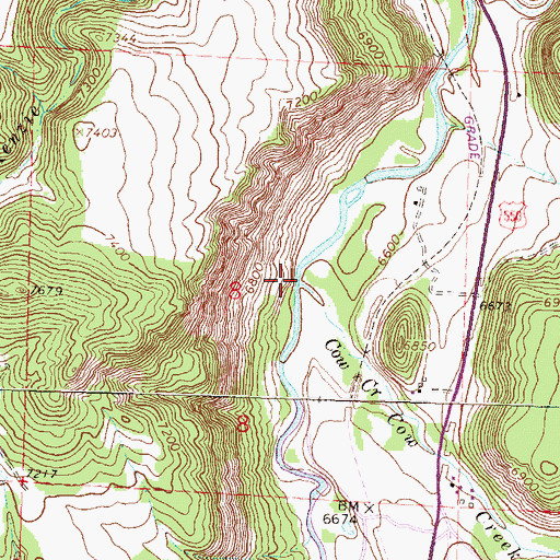 Topographic Map of Cow Creek, CO