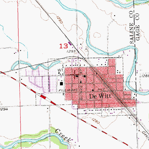 Topographic Map of Trinity Lutheran Church, NE