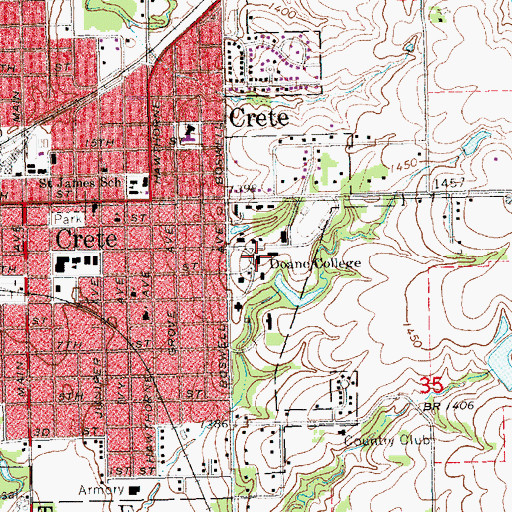 Topographic Map of Padour-Walker Administration Building, NE