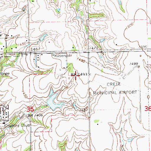 Topographic Map of Lee Memorial Chapel and Whitcomb Conservatory, NE