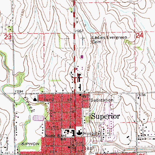 Topographic Map of Superior Good Samaritan Center, NE
