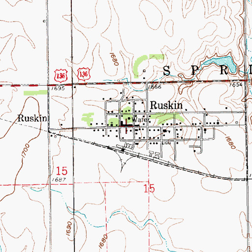 Topographic Map of Ruskin Post Office, NE