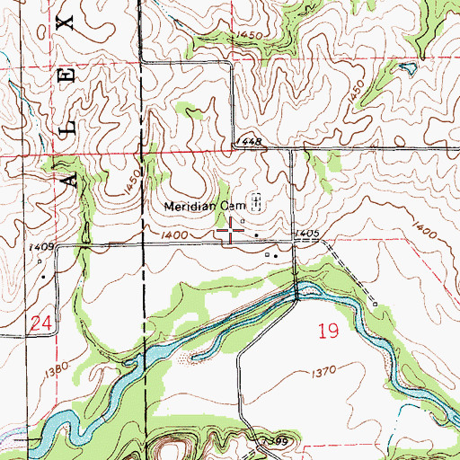 Topographic Map of Meridian (historical), NE
