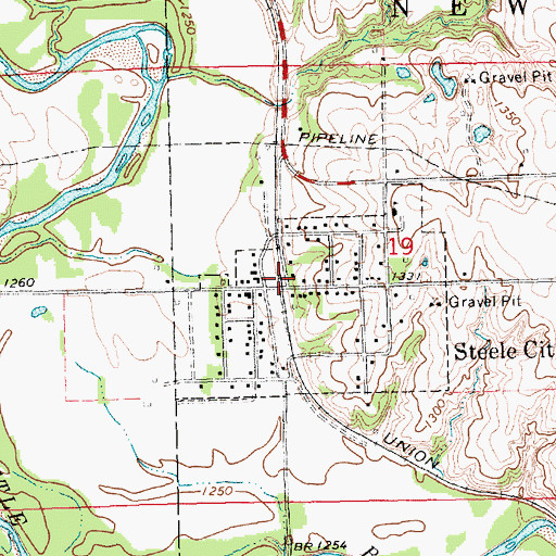 Topographic Map of Steele City, NE