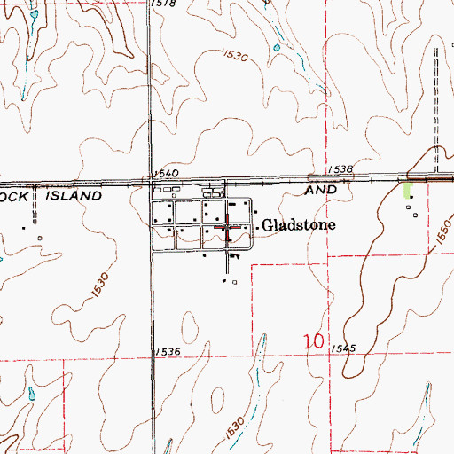Topographic Map of Gladstone Post Office, NE