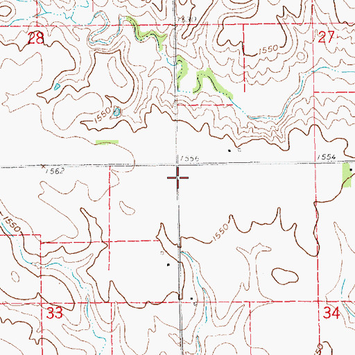 Topographic Map of Town Four School (historical), NE