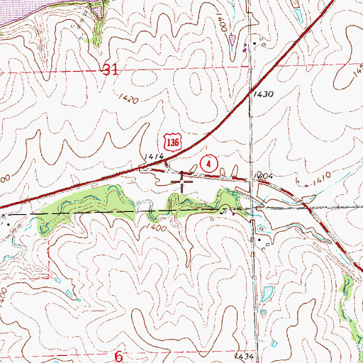 Topographic Map of Iron Horse Trail State Wildlife Management Area, NE