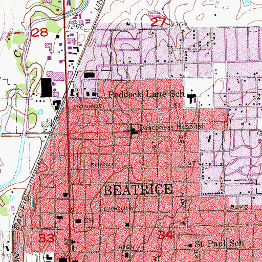 Topographic Map of Blue Valley Ear Nose and Throat Clinic and Hearing Center, NE