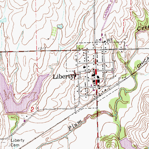 Topographic Map of Liberty School (historical), NE